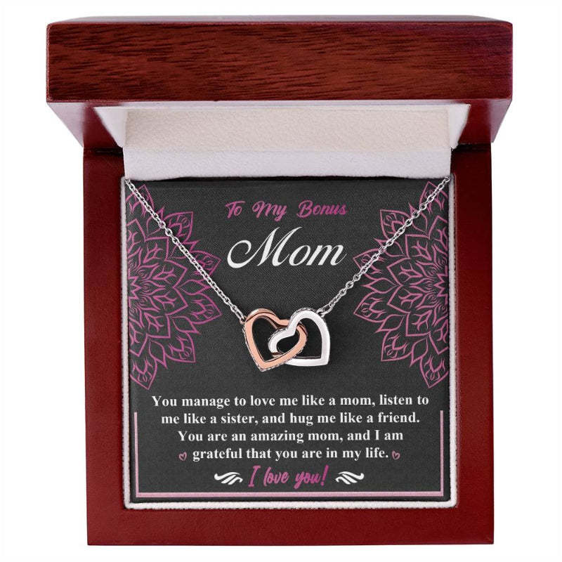 To My Mom Mothers Day Interlocking Necklaces With Message Card-Personalized Jewels