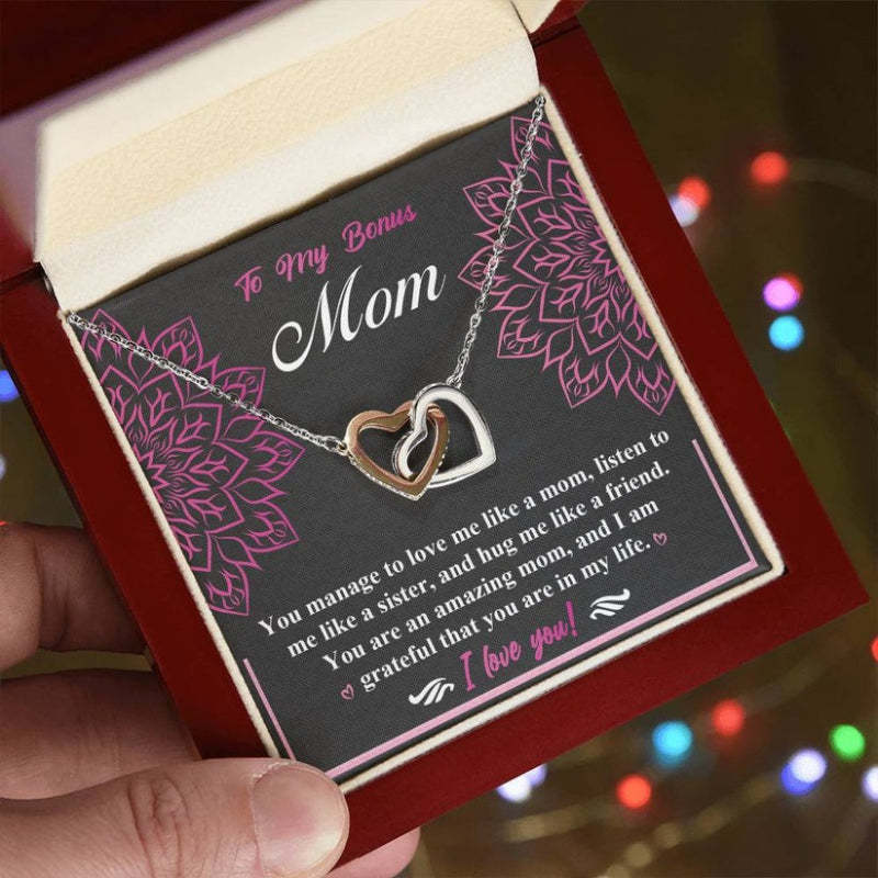 To My Mom Mothers Day Interlocking Necklaces With Message Card-Personalized Jewels
