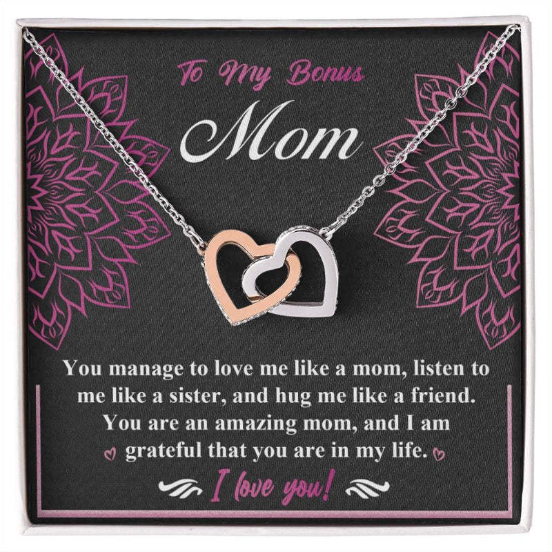 To My Mom Mothers Day Interlocking Necklaces With Message Card-Personalized Jewels
