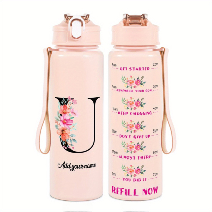Personalized Water Tracker Bottle With Custom Name