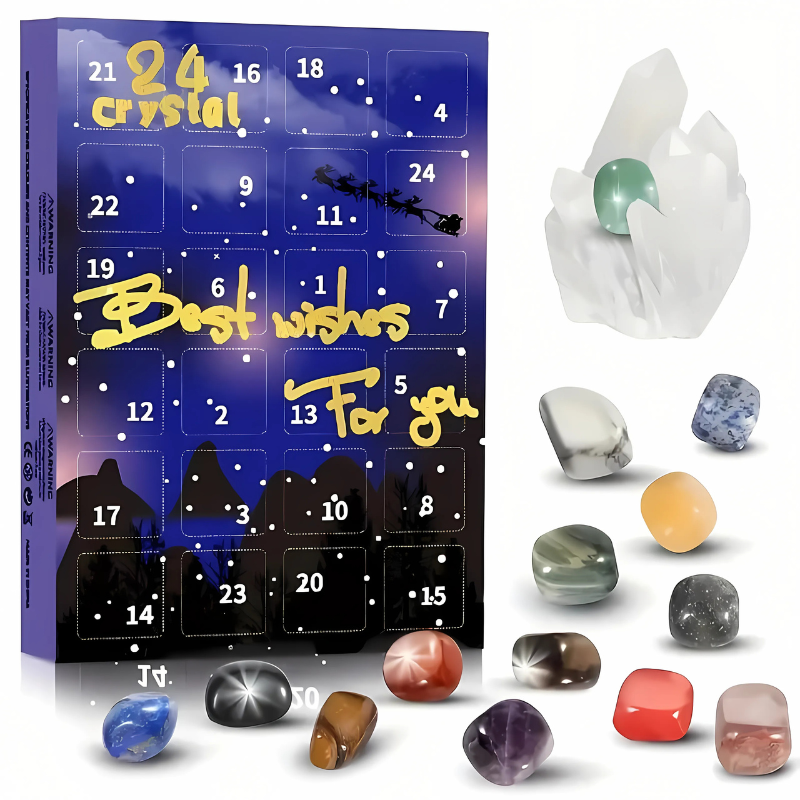 24 Pieces Christmas Calendar Crystal Gemstones Set-Personalized Jewels