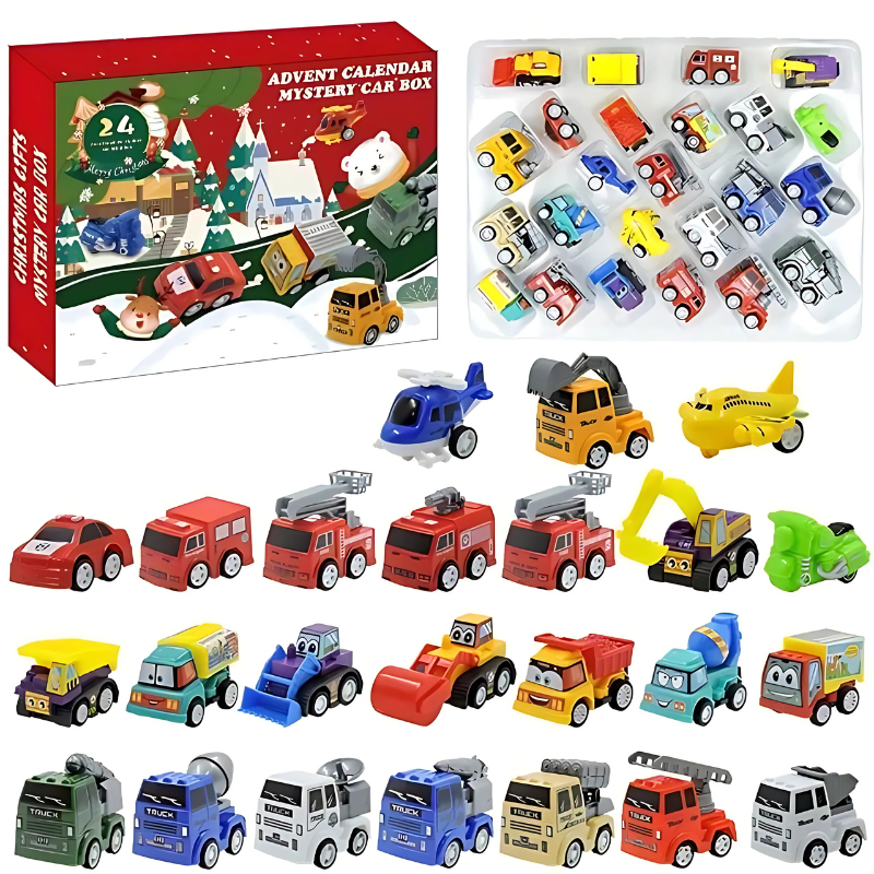 24 Piece Christmas Holiday Countdown Calendar Vehicle Themed Set-Personalized Jewels