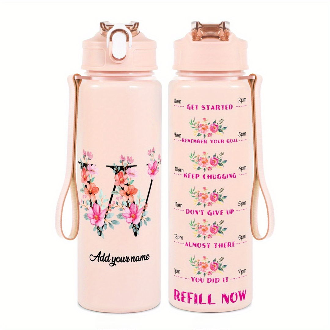 Personalized Water Tracker Bottle With Custom Name