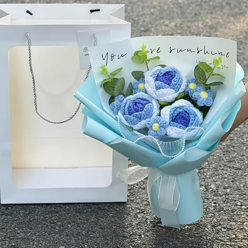 Handmade Crochet Floral Gift Bouquet Arrangement