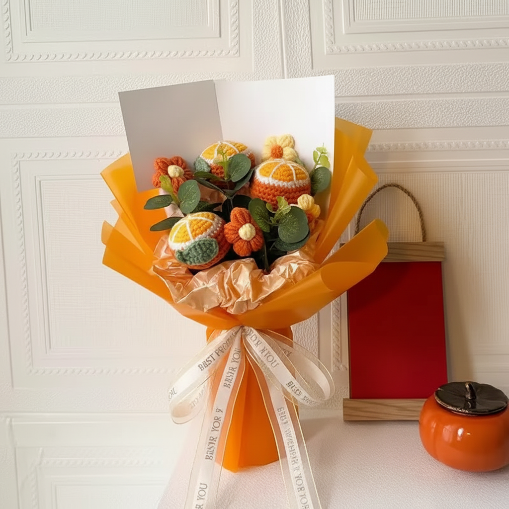 Handmade Crochet Floral Gift Bouquet Arrangement