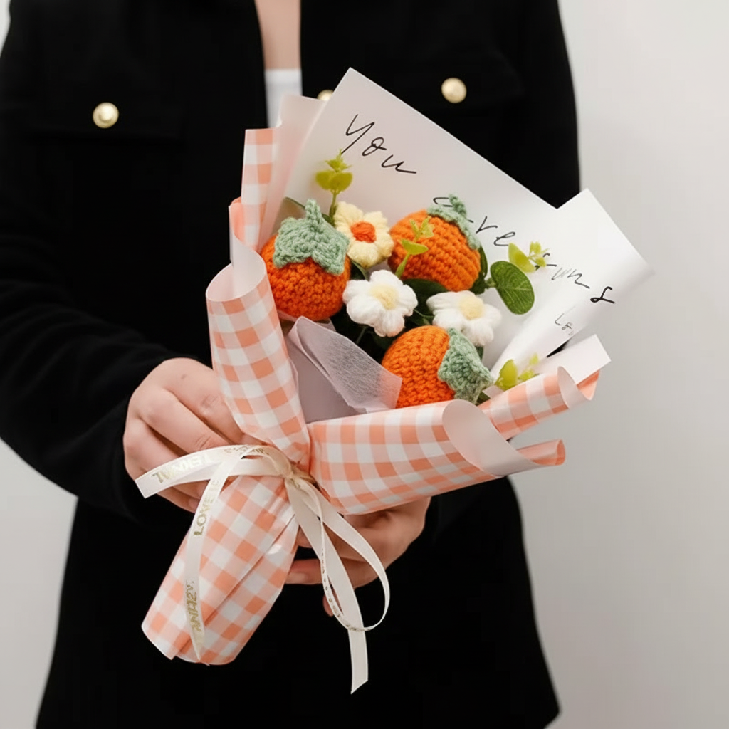 Handmade Crochet Floral Gift Bouquet Arrangement
