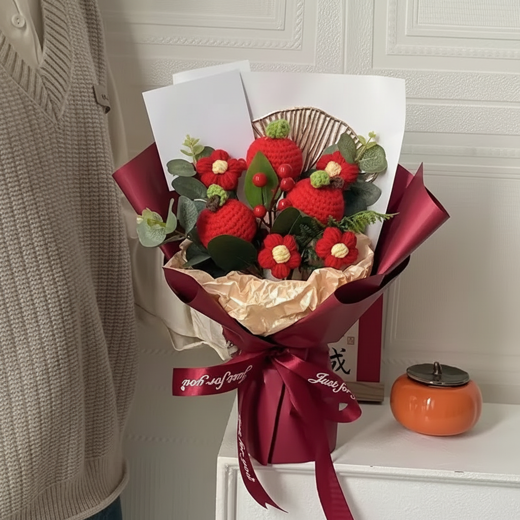 Handmade Crochet Floral Gift Bouquet Arrangement