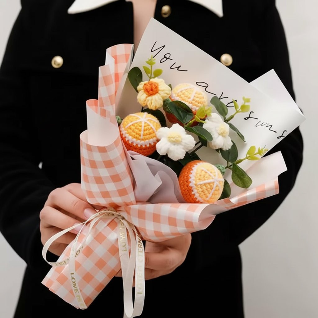 Handmade Crochet Floral Gift Bouquet Arrangement