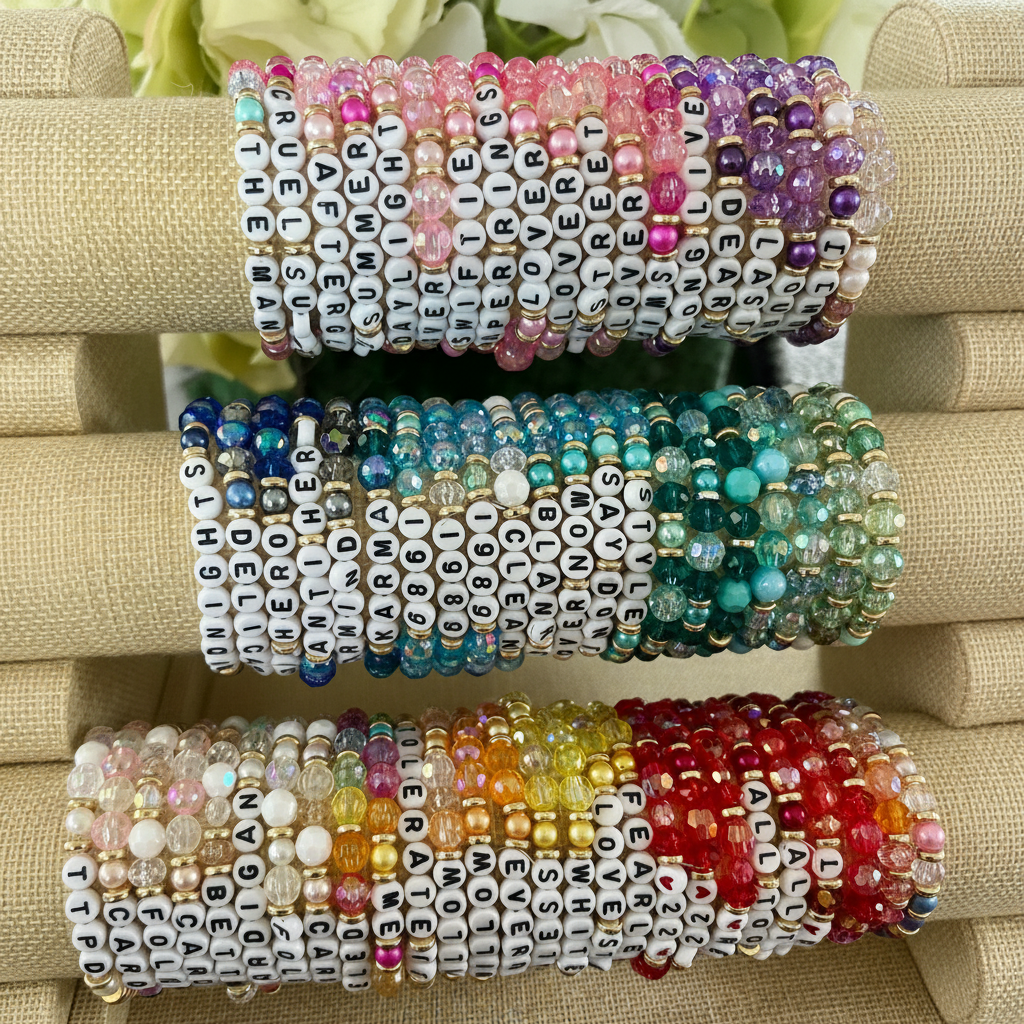TS Inspired Eras Tour Friendship Beaded Bracelet Stacking Set