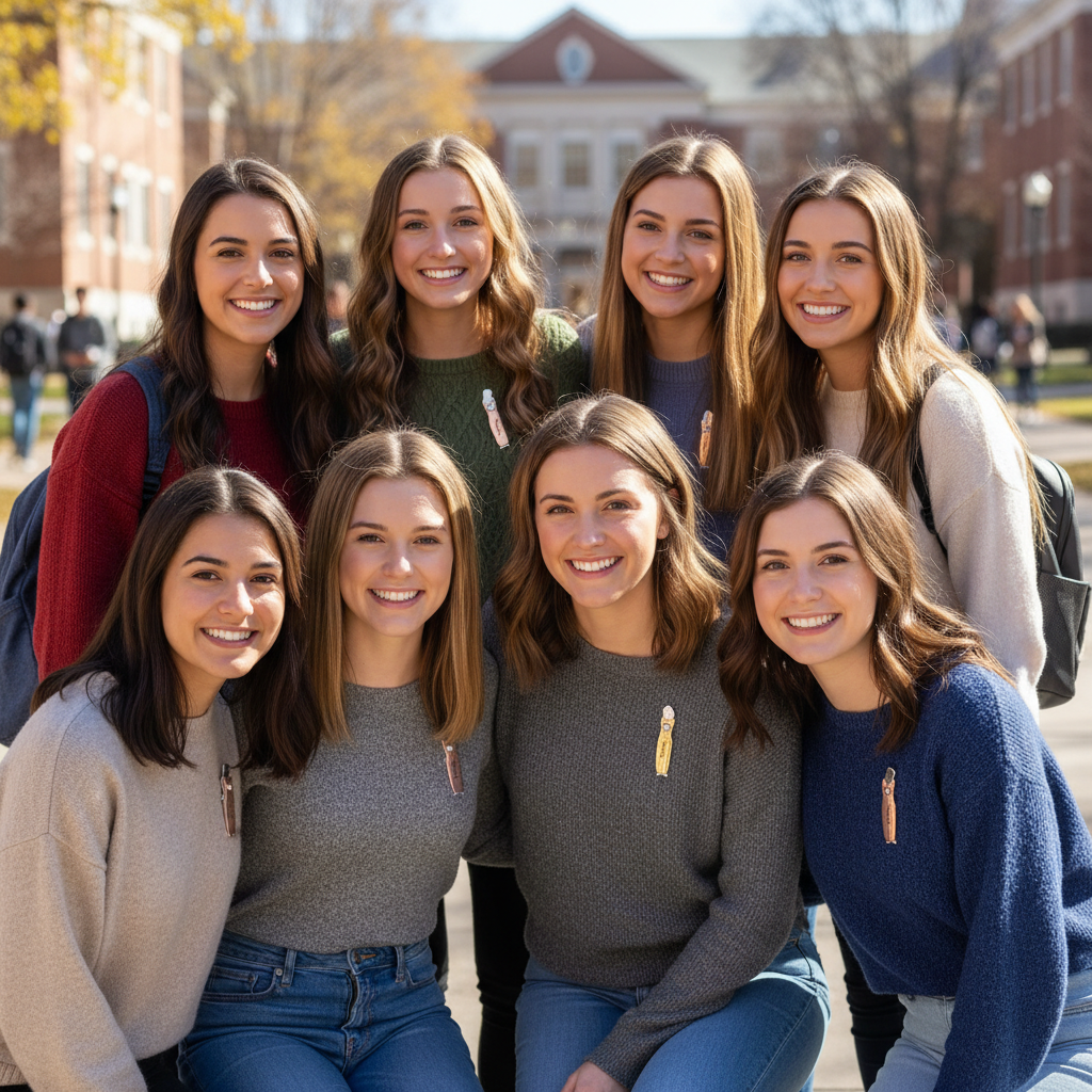 Personalized Sister Name Engraved Pin Set