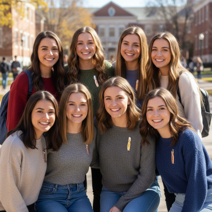 Personalized Sister Name Engraved Pin Set