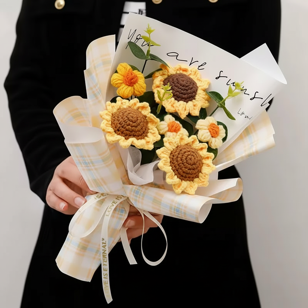 Handmade Crochet Floral Gift Bouquet Arrangement