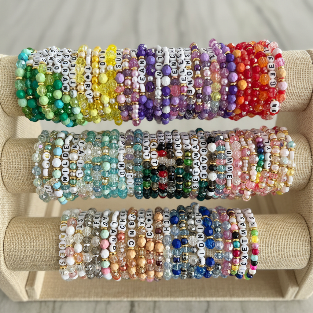 TS Inspired Eras Tour Friendship Beaded Bracelet Stacking Set