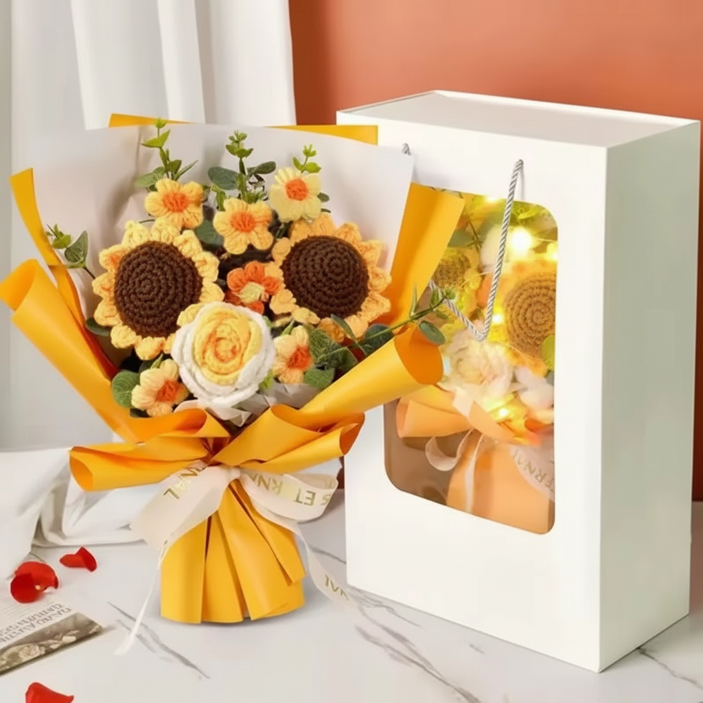 Handmade Crochet Floral Gift Bouquet Arrangement