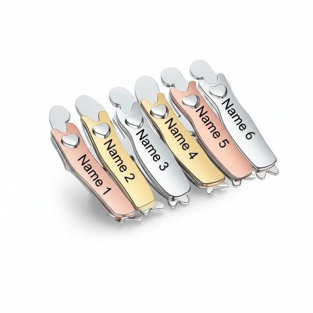 Personalized Sisters Together Pin For Women – Eight Custom Name Engraving Pin For Sisters Or Best friends