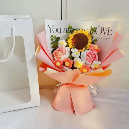 Handmade Crochet Floral Gift Bouquet Arrangement