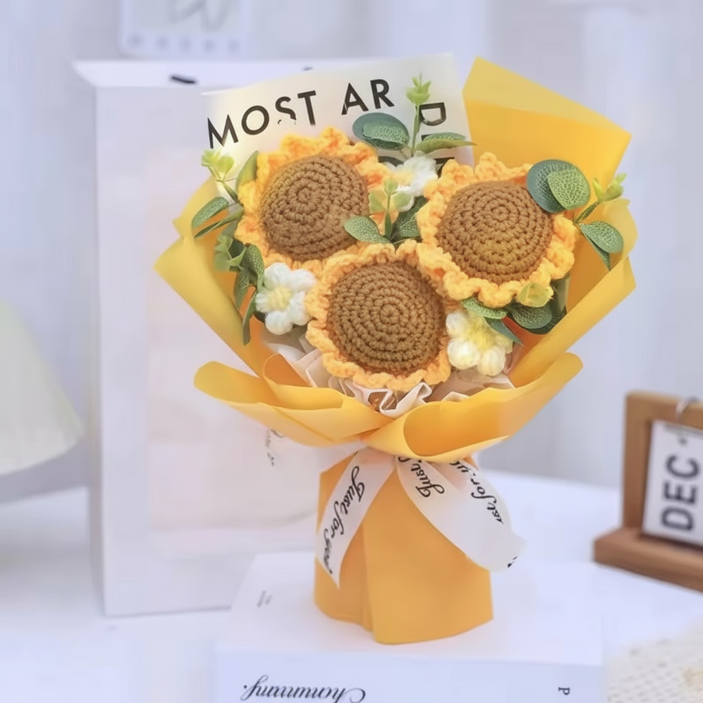 Handmade Crochet Floral Gift Bouquet Arrangement