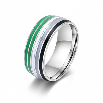 Enamel Stripe Band Style Ring
