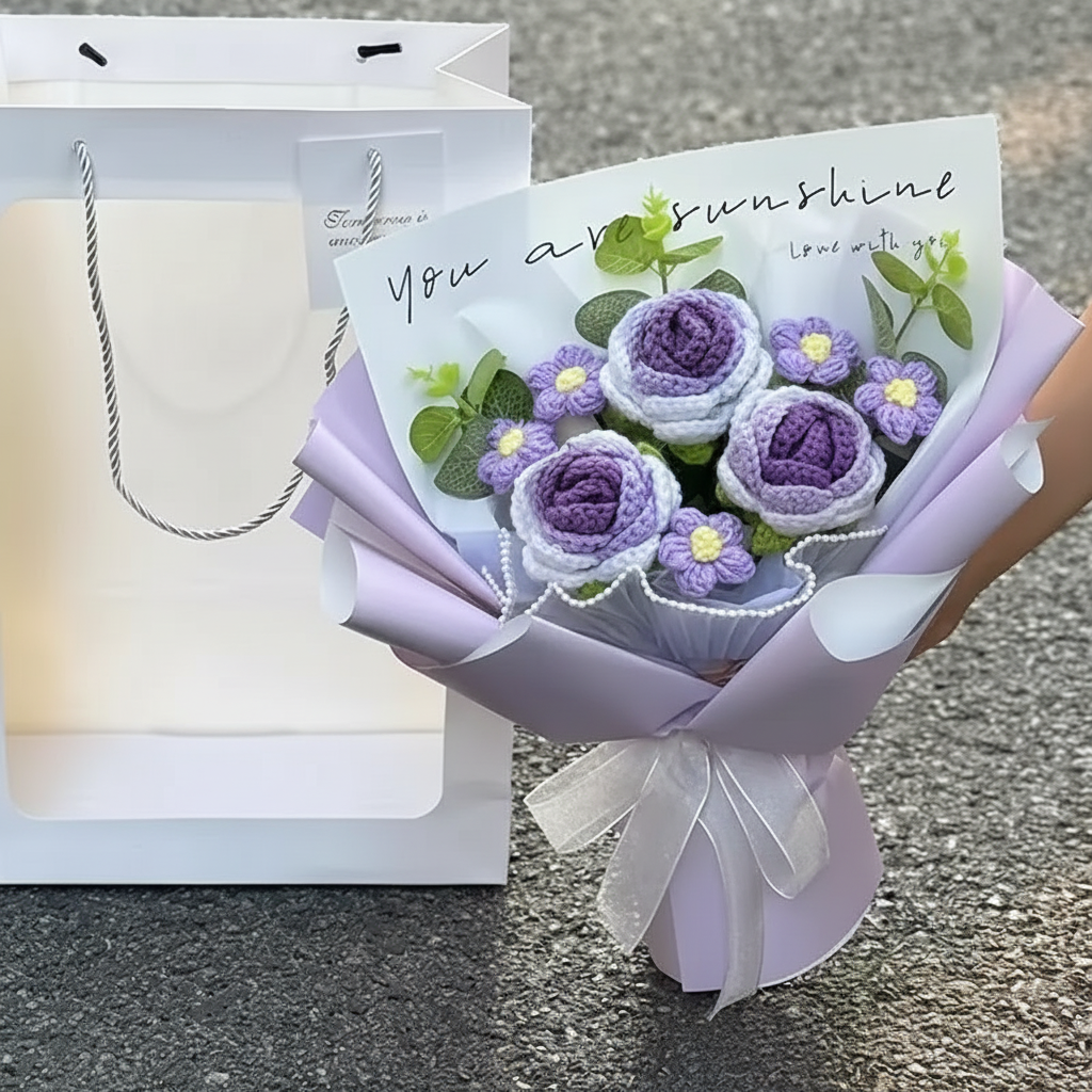 Handmade Crochet Floral Gift Bouquet Arrangement