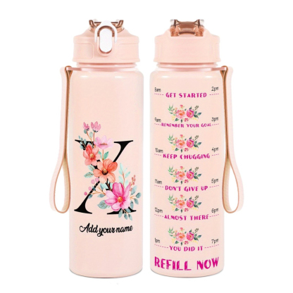 Personalized Water Tracker Bottle With Custom Name