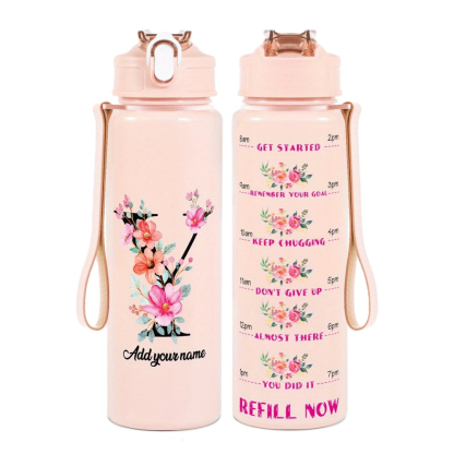 Personalized Water Tracker Bottle With Custom Name