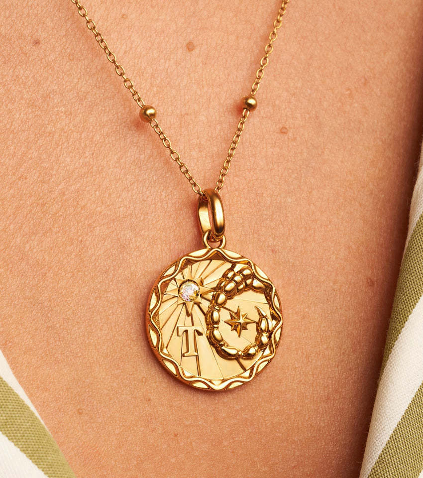 Custom Zodiac Coin Necklace-Personalized Jewels
