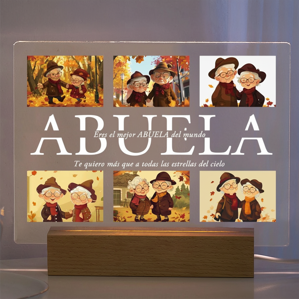 Personalized Acrylic Photo Text Print LED Lamp For Family Display