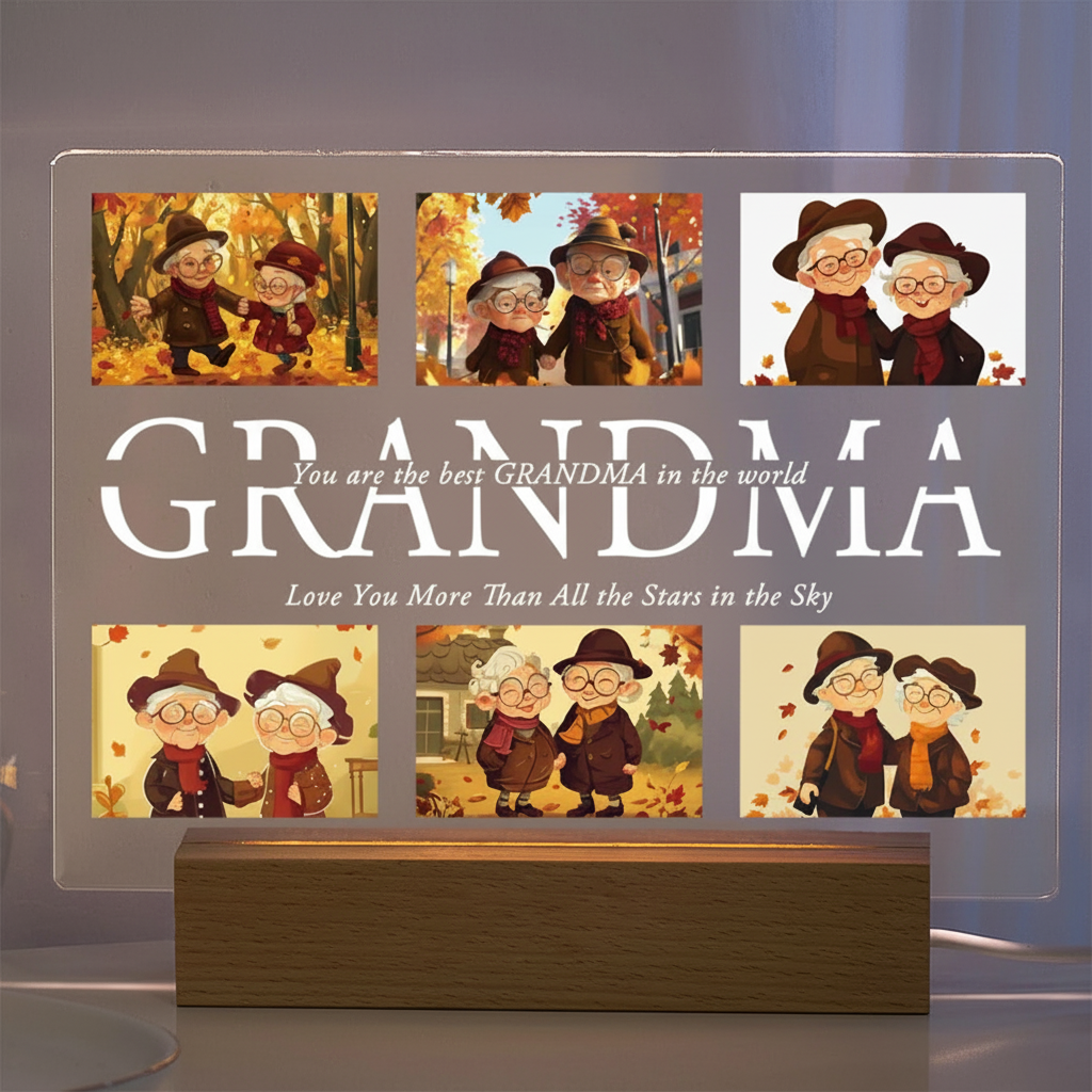 Personalized Acrylic Photo Text Print LED Lamp For Family Display