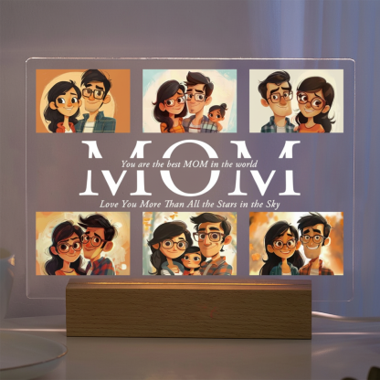Personalized Acrylic Photo Text Print LED Lamp For Family Display