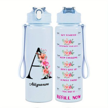 Personalized Water Tracker Bottle With Custom Name