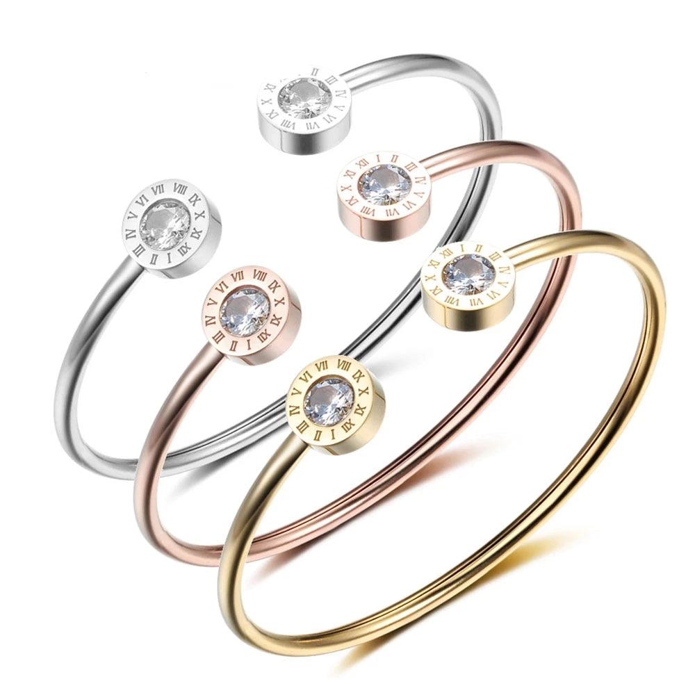 Adjustable Open Stainless Steel Bracelet Bangles 3 Color Cuff Bracelets for Women Jewelry Gift for Girls - Personalized Jewel