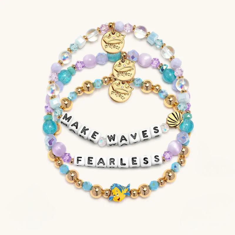 Inspirational Beaded Bracelet Bundle With Letter Charms For Women