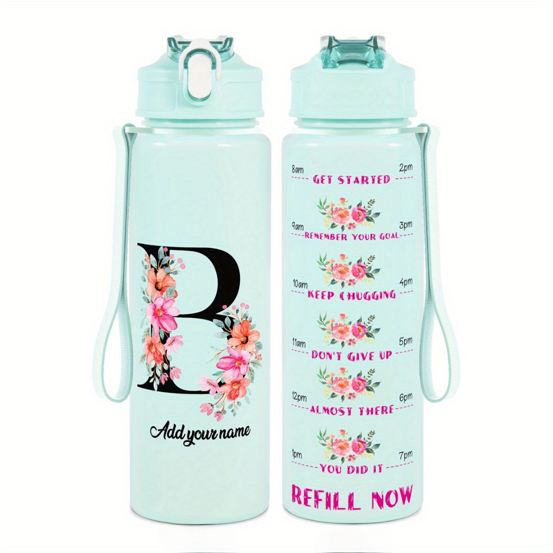 Personalized Water Tracker Bottle With Custom Name