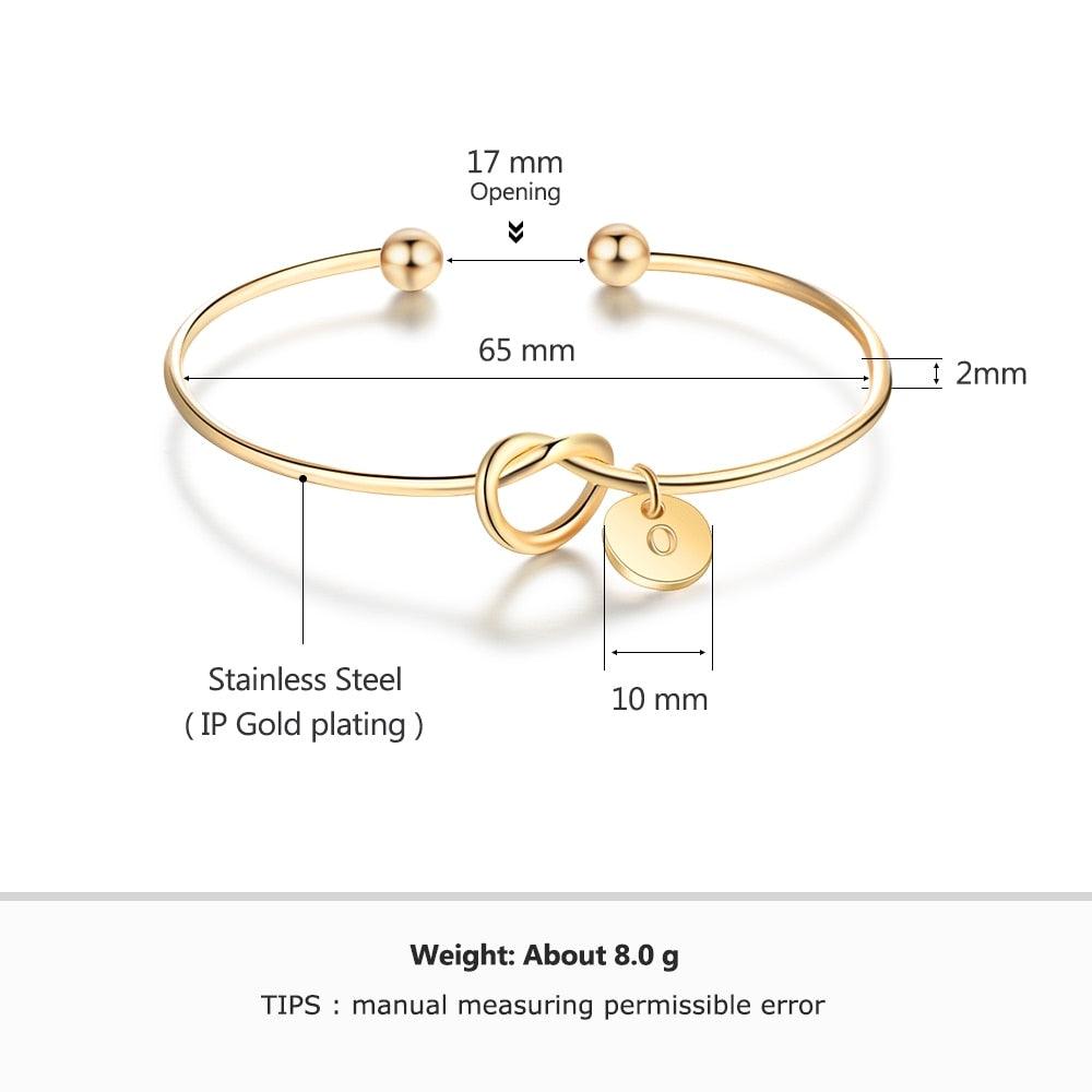 Bangles for Women in 3 colors, Option to Carve Any Letter from A-Z, Jewelry for Bridesmaid - Personalized Jewel