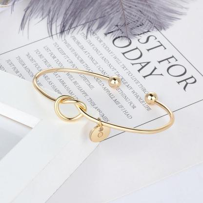 Bangles for Women in 3 colors, Option to Carve Any Letter from A-Z, Jewelry for Bridesmaid - Personalized Jewel