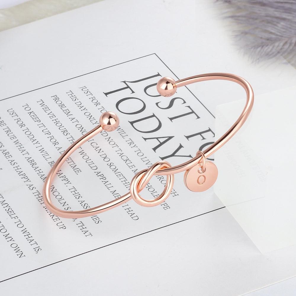 Bangles for Women in 3 colors, Option to Carve Any Letter from A-Z, Jewelry for Bridesmaid - Personalized Jewel