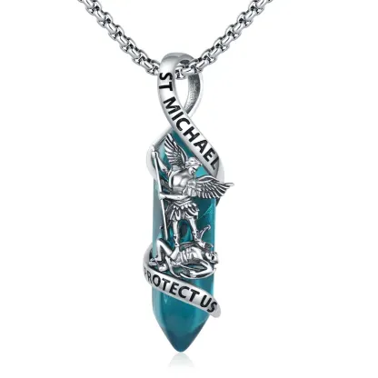 Saint Michael Pendant With 925 Sterling Silver And Polished Finish
