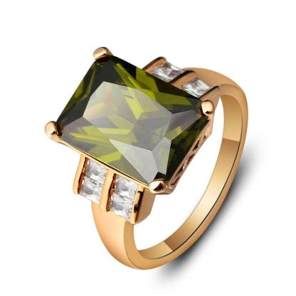 Broadside Square 14mm Gold Color Rings Fashion Jewelry Gift for Women - Personalized Jewel