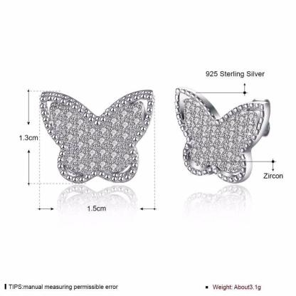 Butterfly Design 925 Sterling Silver Stud Earring-Personalized Jewels