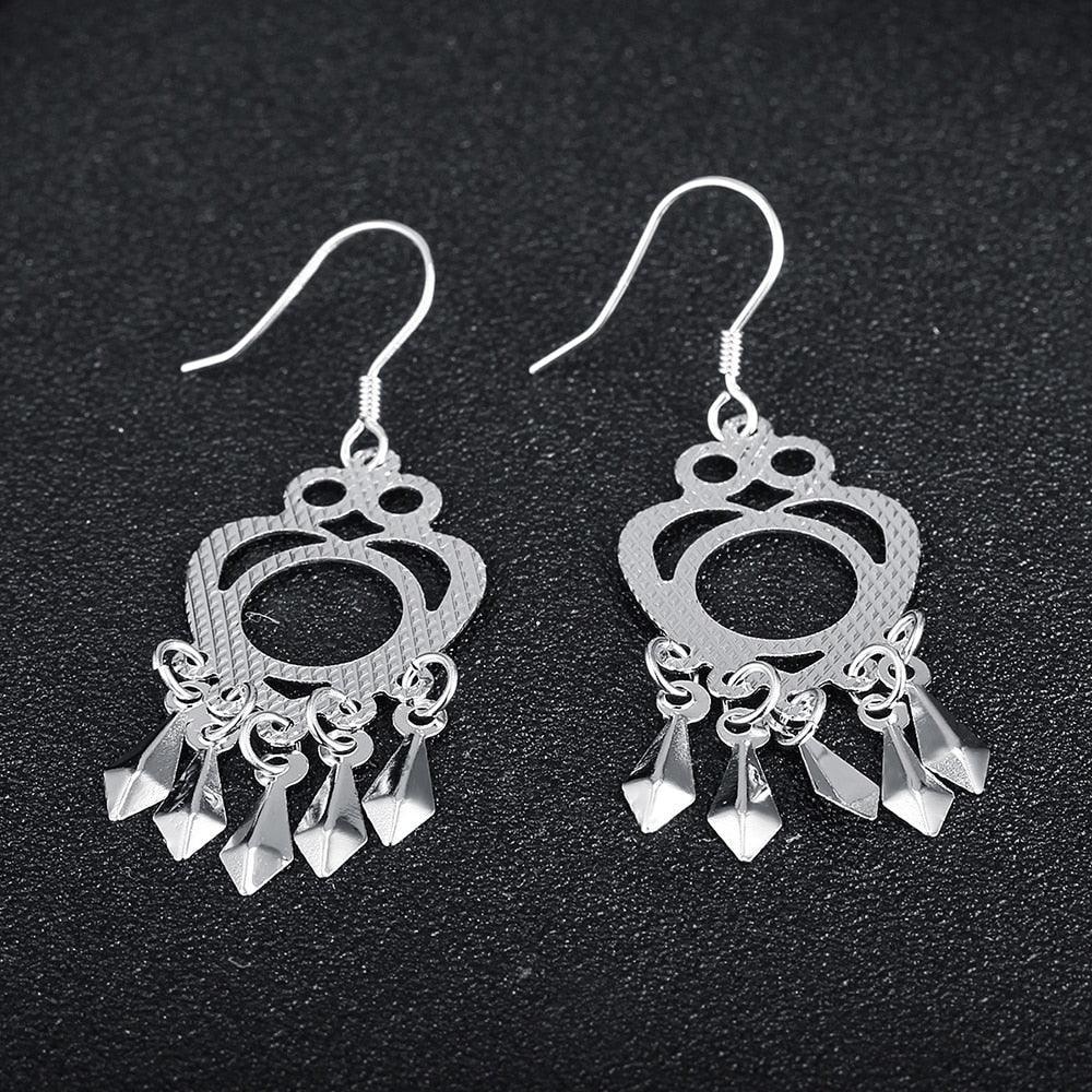 Chandelier Earring Hollow 925 Sterling Silver Drop Earrings For Women Party Accessorise Fashion Jewelry - Personalized Jewel