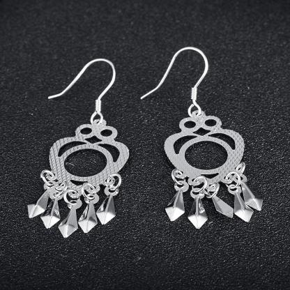 Chandelier Earring Hollow 925 Sterling Silver Drop Earrings For Women Party Accessorise Fashion Jewelry - Personalized Jewel