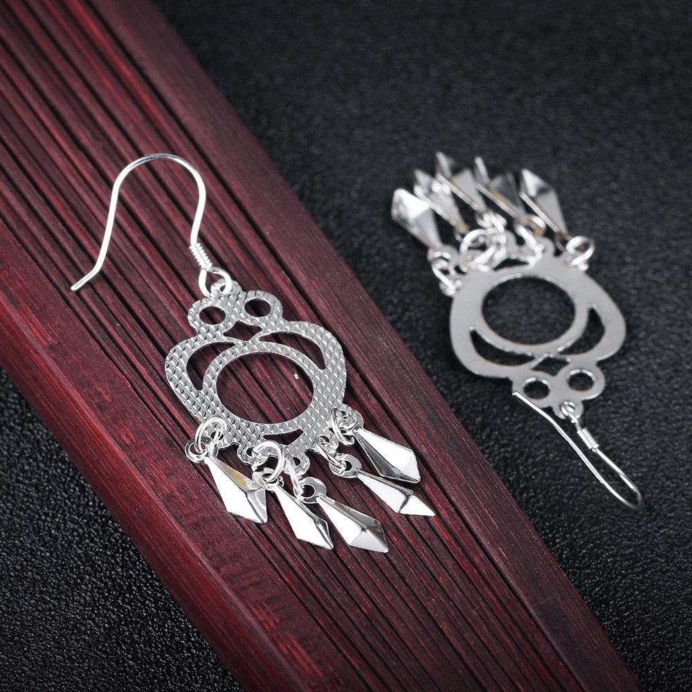 Chandelier Earring Hollow 925 Sterling Silver Drop Earrings For Women Party Accessorise Fashion Jewelry - Personalized Jewel