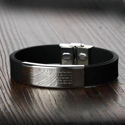 Christian Scripture Stainless Steel Bracelet for Men - Cross & Scripture Engraving Cuff Bracelet For Men - Personalized Jewel
