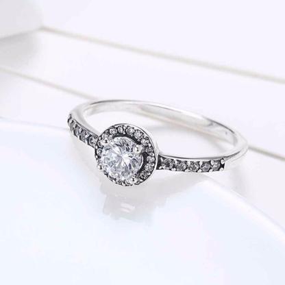 Classic 925 Sterling Silver Round Wedding Ring for Women with Cubic Zirconia, Classy Jewelry Gift - Personalized Jewel