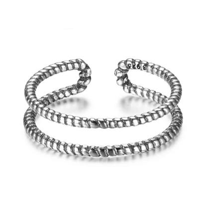 Classic 925 Sterling Silver Vintage Style Chain Ring, Fashionable Jewelry Gift for Men & Women - Personalized Jewel