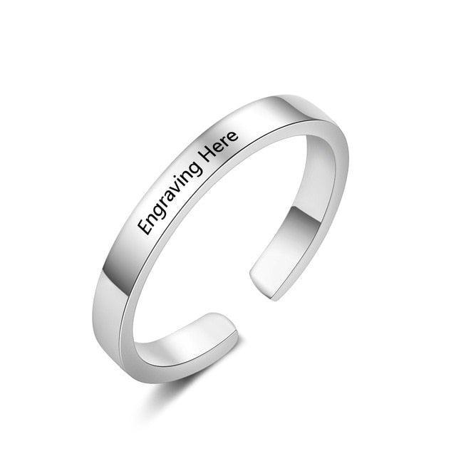 Classic Adjustable Ring for Lovers - Personalized Name or Message Engraving Ring for All - Personalized Jewel
