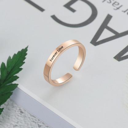 Classic Adjustable Ring for Lovers - Personalized Name or Message Engraving Ring for All - Personalized Jewel