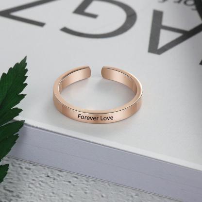 Classic Adjustable Ring for Lovers - Personalized Name or Message Engraving Ring for All - Personalized Jewel
