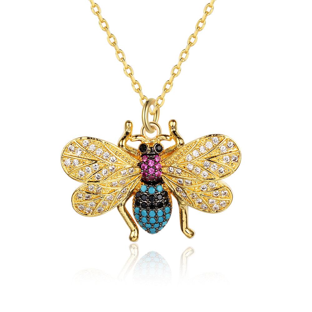 Classic Bee Insect Shaped Pendant Necklace for Girls, Jewelry Gift for Women - Personalized Jewel