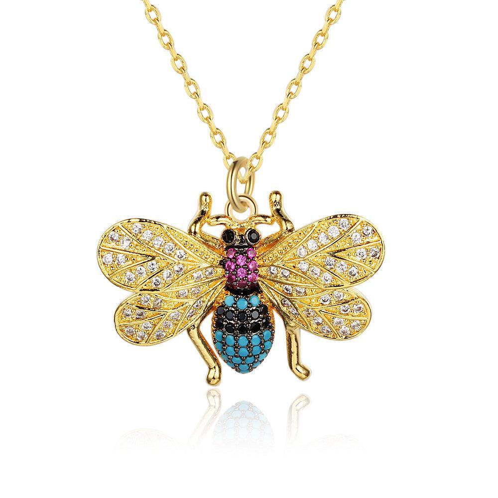 Classic Bee Insect Shaped Pendant Necklace for Girls, Jewelry Gift for Women - Personalized Jewel